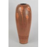 John Nuttgens Studio Pottery Burnished Smoke Fired Ceramic Vase, 31cm, with broadway modern receipt