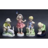 Four Royal Worcester Figurines including Let's Run, Teatime, Christopher and Sleepy Boy