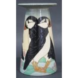 Dennis China Works 6.5" Puffin Decorated Vase signed S.T. des No.19