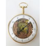 BREGUET 18ct Gold Cased Automaton Watch with two monkeys striking hours and quarters on gongs, heavy