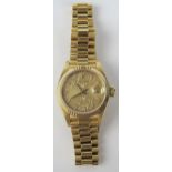 Ladies ROLEX President 18ct Gold Wristwatch with 18ct gold president bracelet and diamond dot