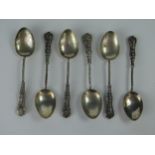 A Set of Six Silver Coffee Spoons, Birmingham 1908, Faraday & Davey, 39.5g
