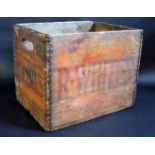 R. White's 3/- Deposit Wooden Bottle Crate