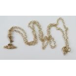 Royal Corps of Signals 9ct Gold Pendant (25mm drop) on a 17.25" chain, 2.9g