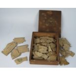 Early Wooden Jigsaw Map, boxed, c. 1800