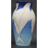 Dennis China Works 8.5" Bird Decorated Vase signed S.T. des No.12