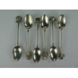Set of Six Victorian Teaspoons decorated with finial emblems for England, Scotland and Ireland,