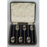 Six Silver Teaspoons, cased, Sheffield 1922, Cooper Brothers & Sons Ltd., 52.7g