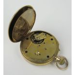 9ct Gold Cased Pocket Watch the 38mm case with keyless movement and signed John Russell, 78.8g