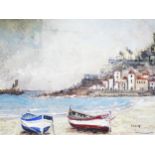 Maumy - Artist unknown, European Harbour Scene, Oil on Board, 44 x 36cm, F & G