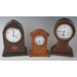 Three Small Clocks, tallest 23cm (arch top running, others A/F
