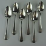 Six George III Silver Desert Spoons including London 1801 Peter, Anne and William Bateman and London