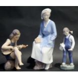Dahl Jensen 1172 Figurine Girl with Mandolin and two Bing & Grondahl _ 1938 and 2326