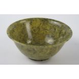 Chinese Spinach Green Jadeite Bowl, 12.5cm diam.