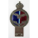 Rare vintage Per Ardua Ad Astra Royal Air Force RAF Car Club enamel badge Gaunt
