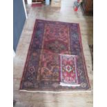 Persian Style Hand Knotted Rug (203x132cm) and one smaller