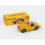 A Dinky Toys 109 Austin-Healey '100' Sport in yellow with blue interior and hubs and unusually no