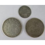 George III Silver Crown, 1845 Crown and other silver coins, etc.