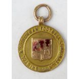 Bristol & Suburban Football Combination 9ct Gold and Enamel Medallion, the back engraved 1ST DIV