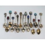 English, Continental and other Silver Tourist Spoons, etc., 179g