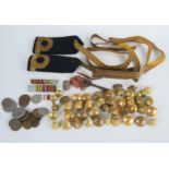 Royal Navy Buttons, epaulettes and silver thimble