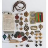 Royal Engineers Trench Art Lighter, cap badge, ATS, R.A.S.C., dog tags, etc.