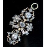 Rare 18th Century Baroque Diamond Pendant, the old cut foil backed stones cut in a variety of shapes
