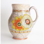 Charlotte Rhead, Crown Ducal, 'Rhodian Pattern, jug, 21.5cm high.