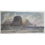Norman Ackroyd, b.1938 Printmaker and Etcher RA, RE, 'The Anvil - Noss', Watercolour, Signed, 31 x
