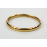 22ct Gold Wedding Band, 2mm wide, size O, Birmingham 1936, The Albion Chain Co., 2.3g