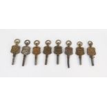 Collection of Named Pocket Watch Keys including Kendal & Dent