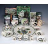 Portmeirion Pottery Botanic Garden, collectors books, an anniversary plate, two egg cups, bell,