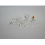 A collection of five Swarovski Crystal figures of toys.