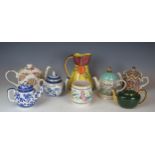 A collection of 20th Century decorative china including a Wade Heath jug, a Poole Pottery vase, an
