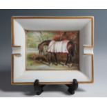 Hermes-Paris, a 20th Century cigar ashtray, of rectangular form, decorated with a n Araba horse