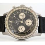 Brietling Navitimer, ref: 806, 40mm case with 17 jewel movement, stamped 178 TJ 11. Running