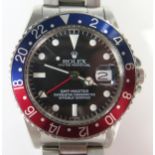 ROLEX Oyster GMT Master Chronometer with Pepsi bezel, Ref: 1675, 40mm case no. 874582, calibre