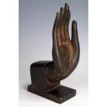 Bronze hand of Buddha, Thai, 16.5cm.