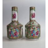 A pair of 20th Century Chinese famille rose vases of mallet shape, Straits Ware, 24cm, (2).