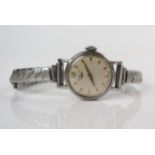 LONGINES Lady's Stainless Steel Wristwatch, boxed. Running. Bracelet in poor condition