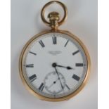 Gent's 18ct Gold Cased Pocket Watch, the 49.5mm case with keyless movement and dial signed Edward F.
