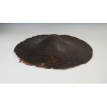 Early Japanese Lacquered Singhasan Hat with Maeda Mon, c. 45cm diam.