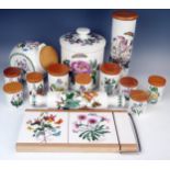 Portmeirion Pottery Botanic Garden 1818, a collection of storage jars and a rolling pin, (13).