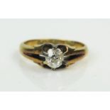 Victorian 18ct Gold and Diamond Solitaire Ring, Chester 1896, H. G. & S. Ltd., size M, 4g