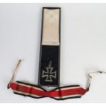 A Nazi German Knights Cross of The Iron Cross with ribbon marked, 17690 J./SS P GREN RZ LSSAH and