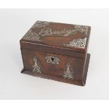 An Arts and Crafts silver and oak card box for Bridge, of rectangular form, silver mounts Birmingham