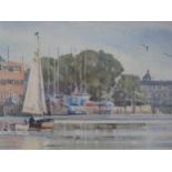 Ray Balkwill (b.1948) 'High Water at Topsham', Watercolour, pencil signed with artist's label verso,