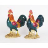 Beswick pottery model of a Leghorn rooster, impressed mark 1892, together with another similar, (2).