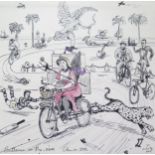 Chris Orr, Contemporary Artist and Printmaker, 'Britannia on the Move' 2013, Pencil Signed and