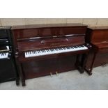 Bechstein (c1984) A Model 116 upright piano in a bright mahogany case.